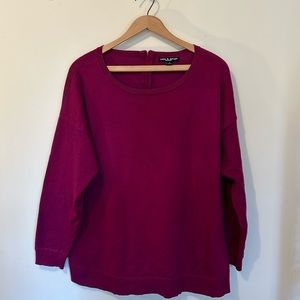 Cable & Gauge Women’s Burgundy Pullover Accent Zipper Sweater Size 1X